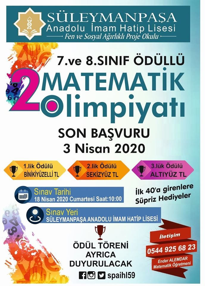 2. MATEMATİK OLİMPİYATI - Tekirdağ Destan Gazetesi