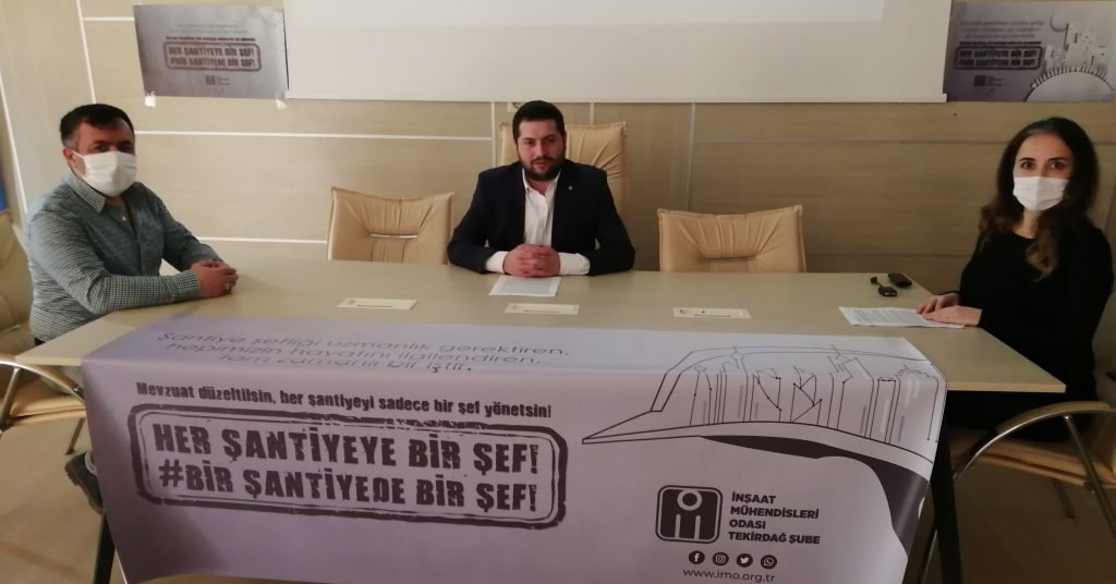 İMO T.DAĞ ŞB.BŞK.AKDAĞ:”ŞANTİYE ŞEFLİĞİ TAM ZAMANLI BİR GÖREVDİR”