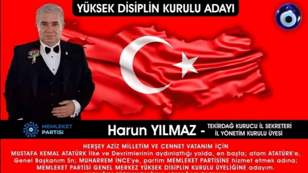 HARUN YILMAZ YÜKSEK DİSİPLİN KURULUNA ADAY