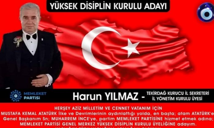HARUN YILMAZ YÜKSEK DİSİPLİN KURULUNA ADAY