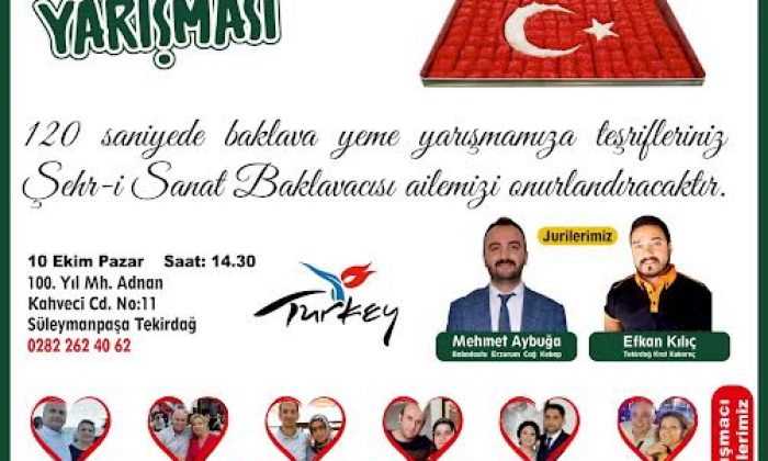 BAKLAVA YEME YARŞMASINDA GERİ SAYIM BAŞLADI
