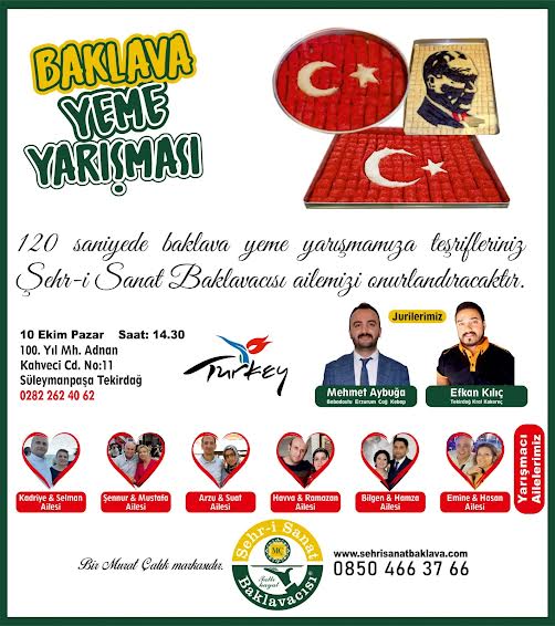 BAKLAVA YEME YARŞMASINDA GERİ SAYIM BAŞLADI