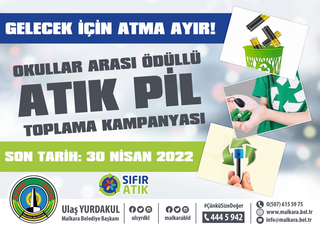 MALKARA BELEDİYESİNDEN ÖDÜLLÜ ATIK PİL TOPLAMA KAMPANYASI